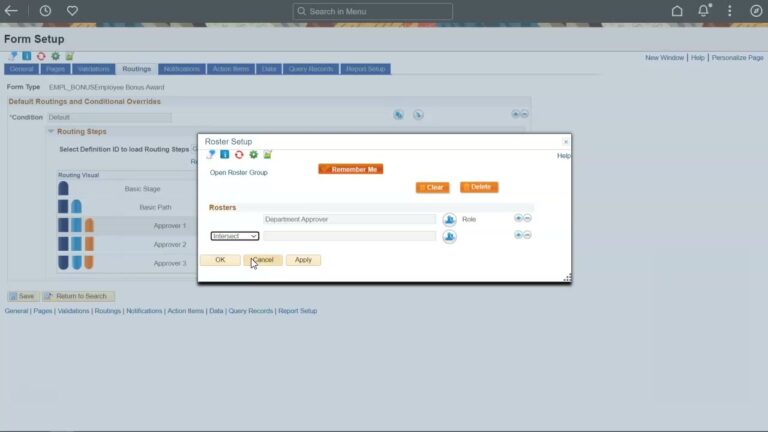 Configuring workflow and approval routing rules