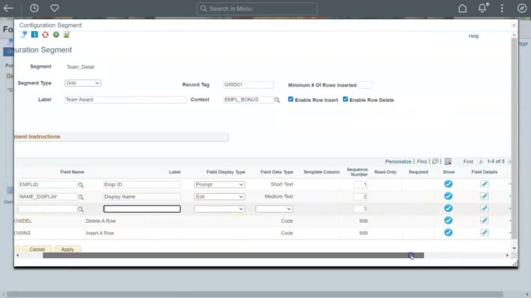 Creating pages, segments, and fields