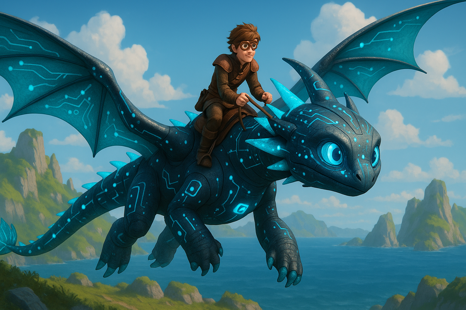 AI Dragon being ridden by a tamer